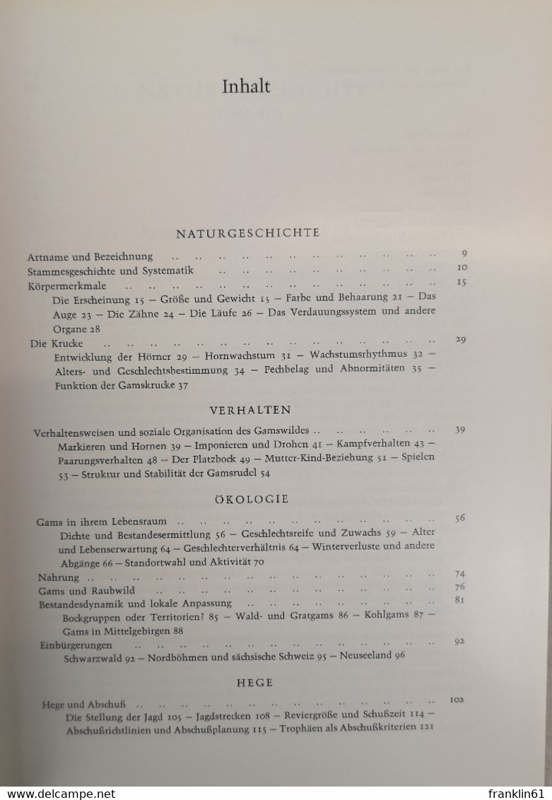 Das Gamswild. Naturgeschichte Krankheiten Hege Und Jagd. - Other & Unclassified