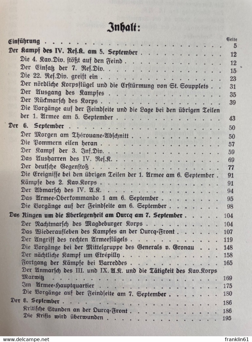 Das Marnedrama 1914; Teil  4., Die Schlacht Vor Paris. - 5. Zeit Der Weltkriege