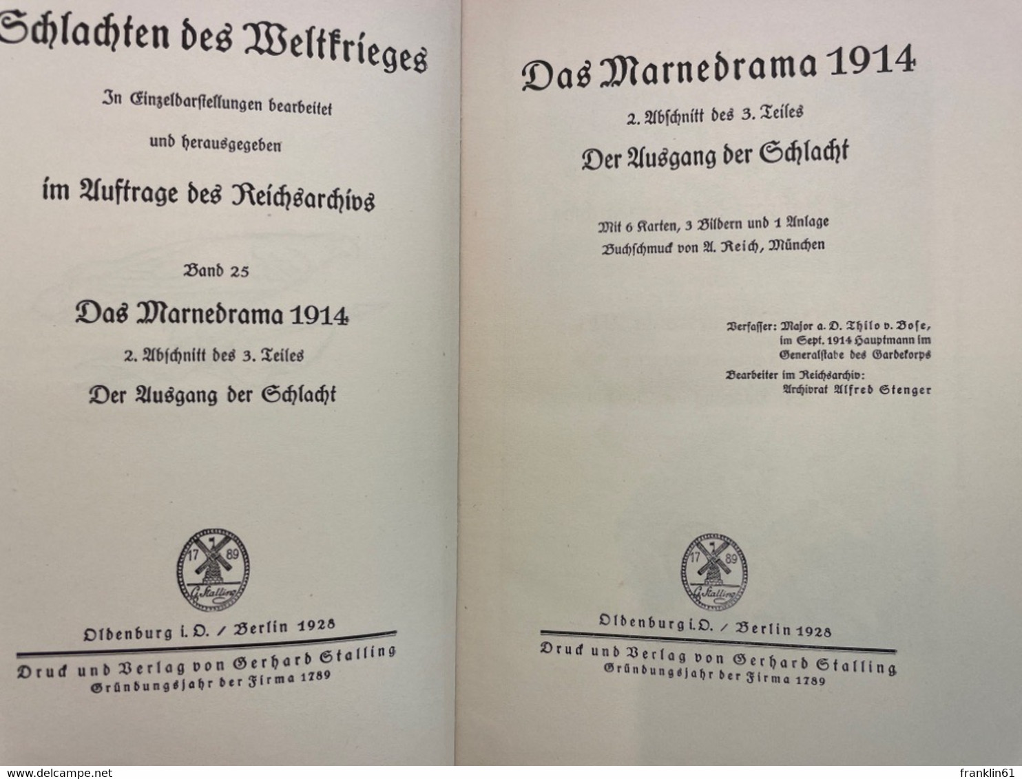 Das Marnedrama 1914;  2. Abschnitt Des 3.Teiles. - 5. World Wars