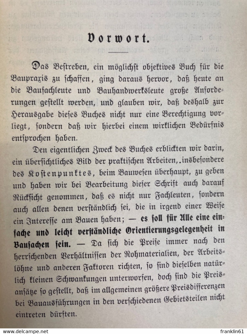 Baupraxis. Nachschlagebuch Für Alle Bauineressenten, Baufachleute Und Bauhandwerker. - Bricolaje