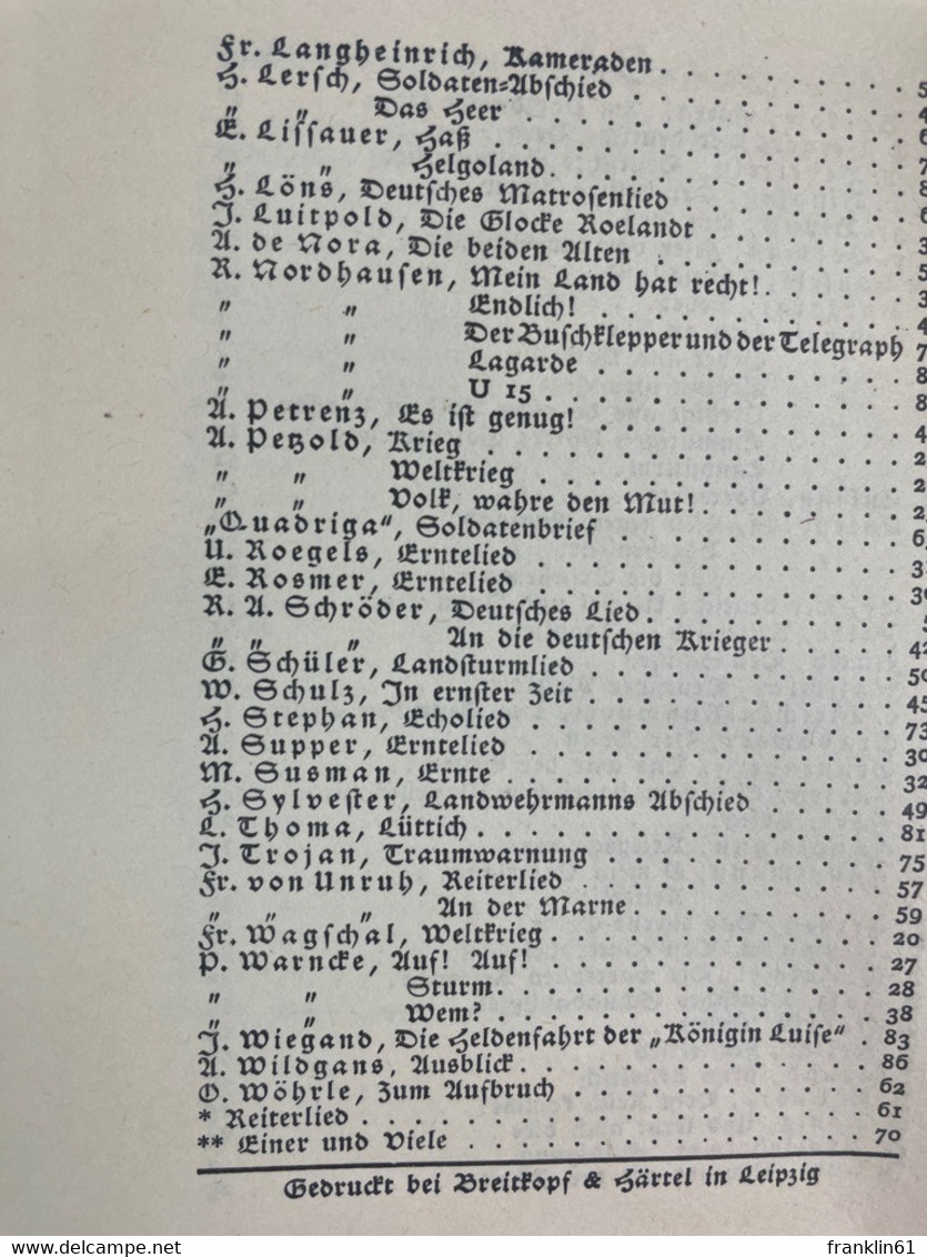 Der heilige Krieg : Gedichte aus dem Beginn des Kampfes.