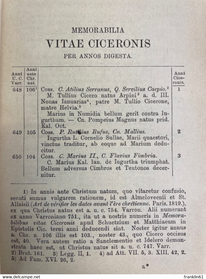 M. Tulli Ciceronis Opera Rhetorica. Partis II, VOL. I Und II. - Filosofía