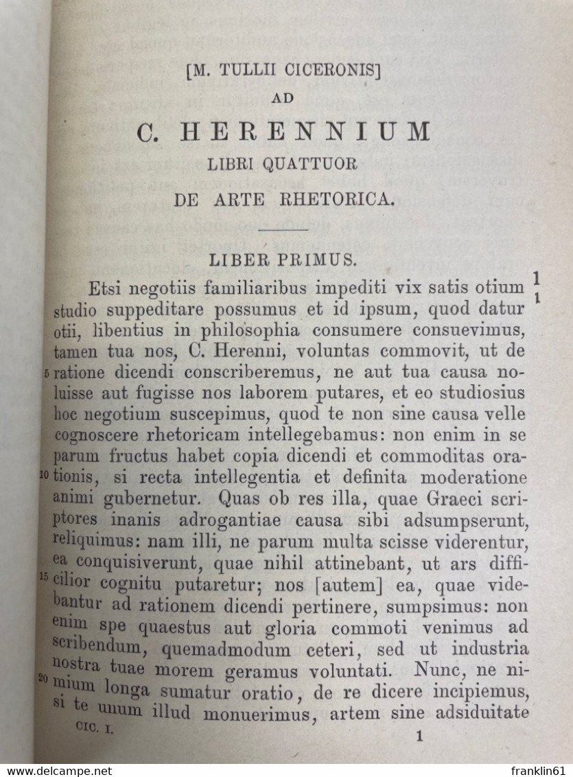 M. Tulli Ciceronis Opera Rhetorica. Partis II, VOL. I Und II. - Filosofía