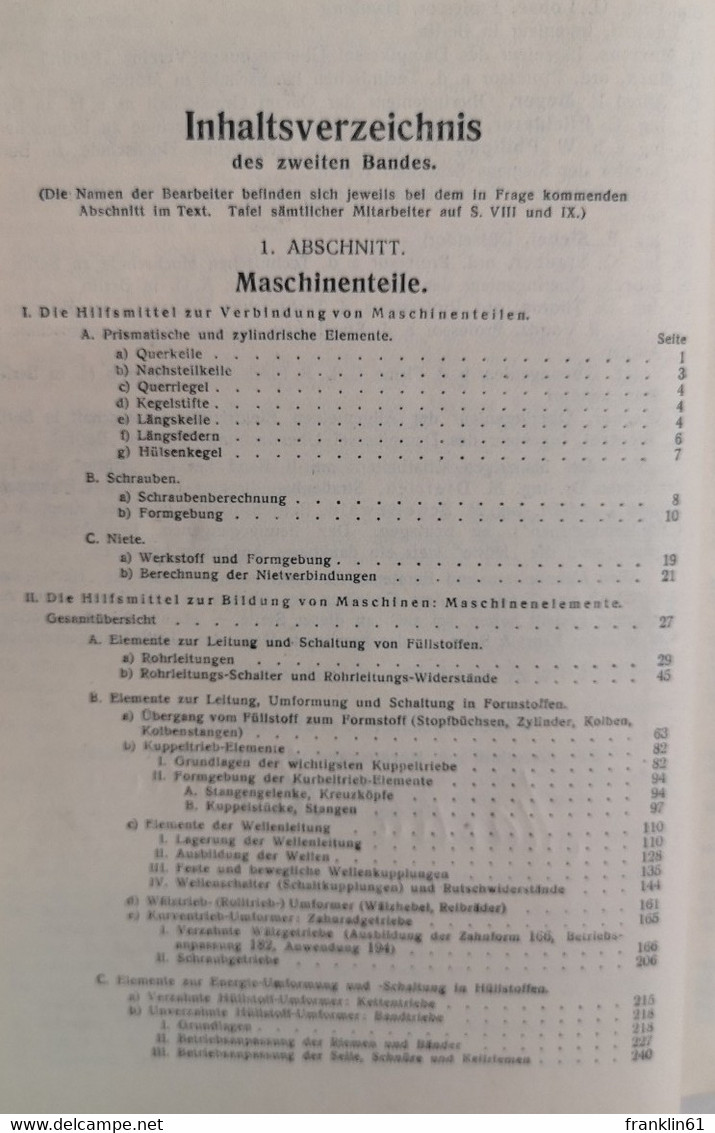 HÜTTE. Des Ingenieurs Taschenbuch. II. Band. - Technical