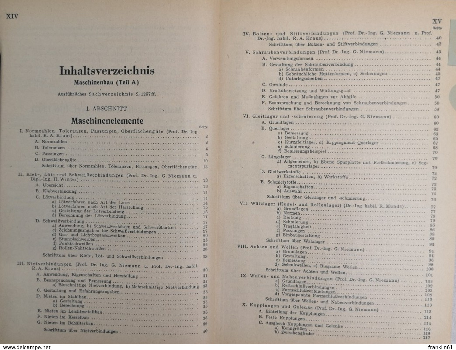 HÜTTE. Des Ingenieurs Taschenbuch. Maschinenbau Teil A. - Technique