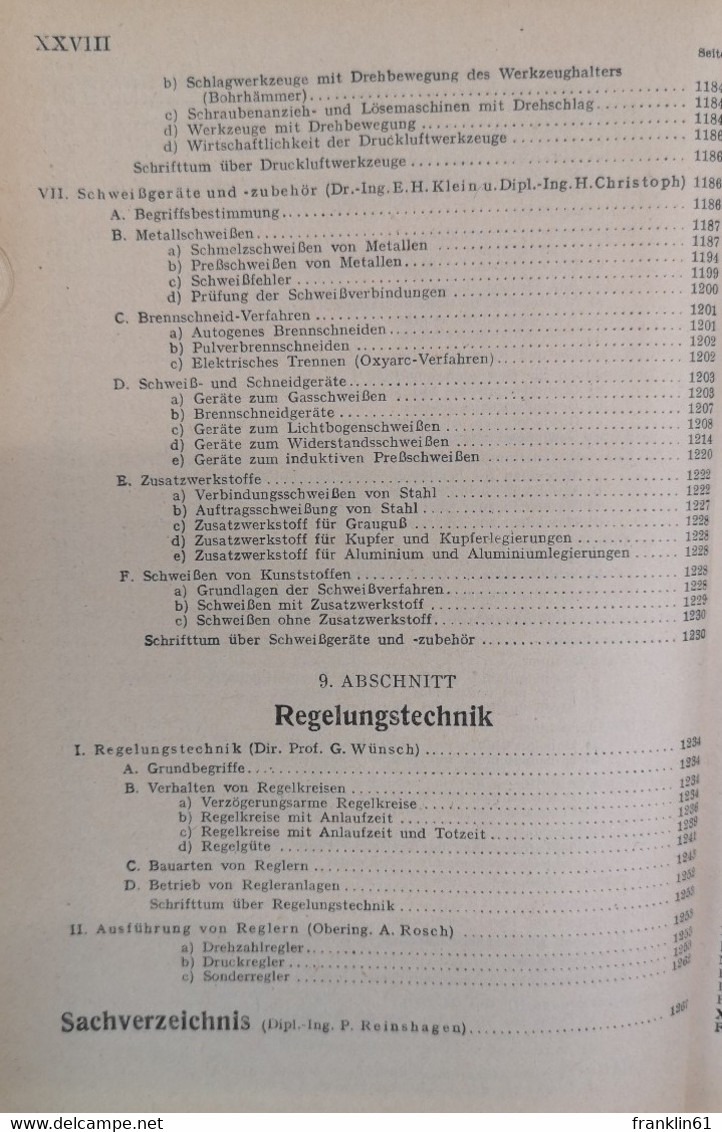 HÜTTE. Des Ingenieurs Taschenbuch. Maschinenbau Teil A.