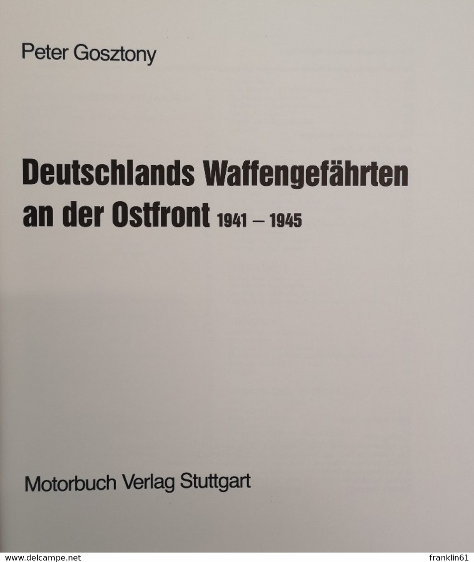 Deutschlands Waffengefährten An Der Ostfront 1941 - 1945. - Policía & Militar