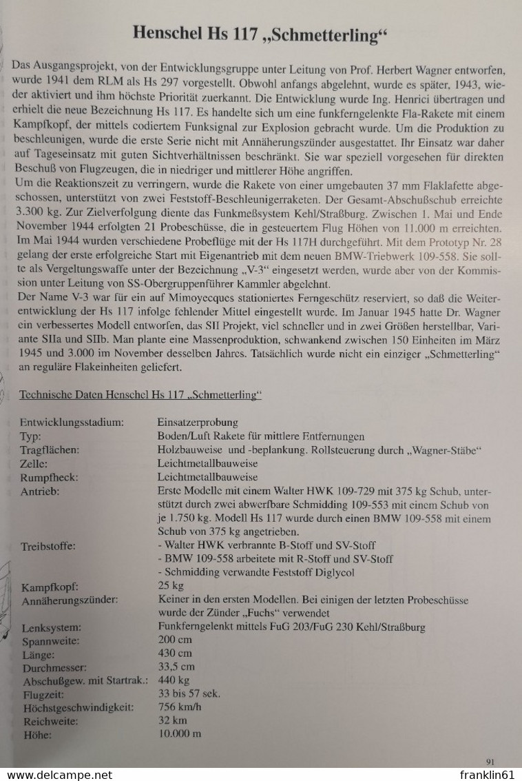 Die geheimen Wunderwaffen des III. Reiches. Die deutschen Raketen- und Raketenflugzeugprojekte 1934 -1945.