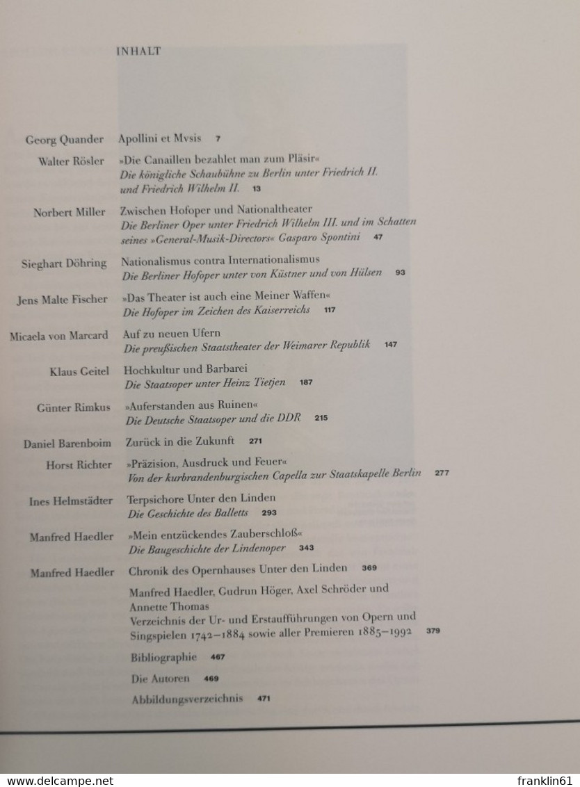 250 Jahre Opernhaus Unter Den Linden.  Apollini Et Musis. - 4. Neuzeit (1789-1914)