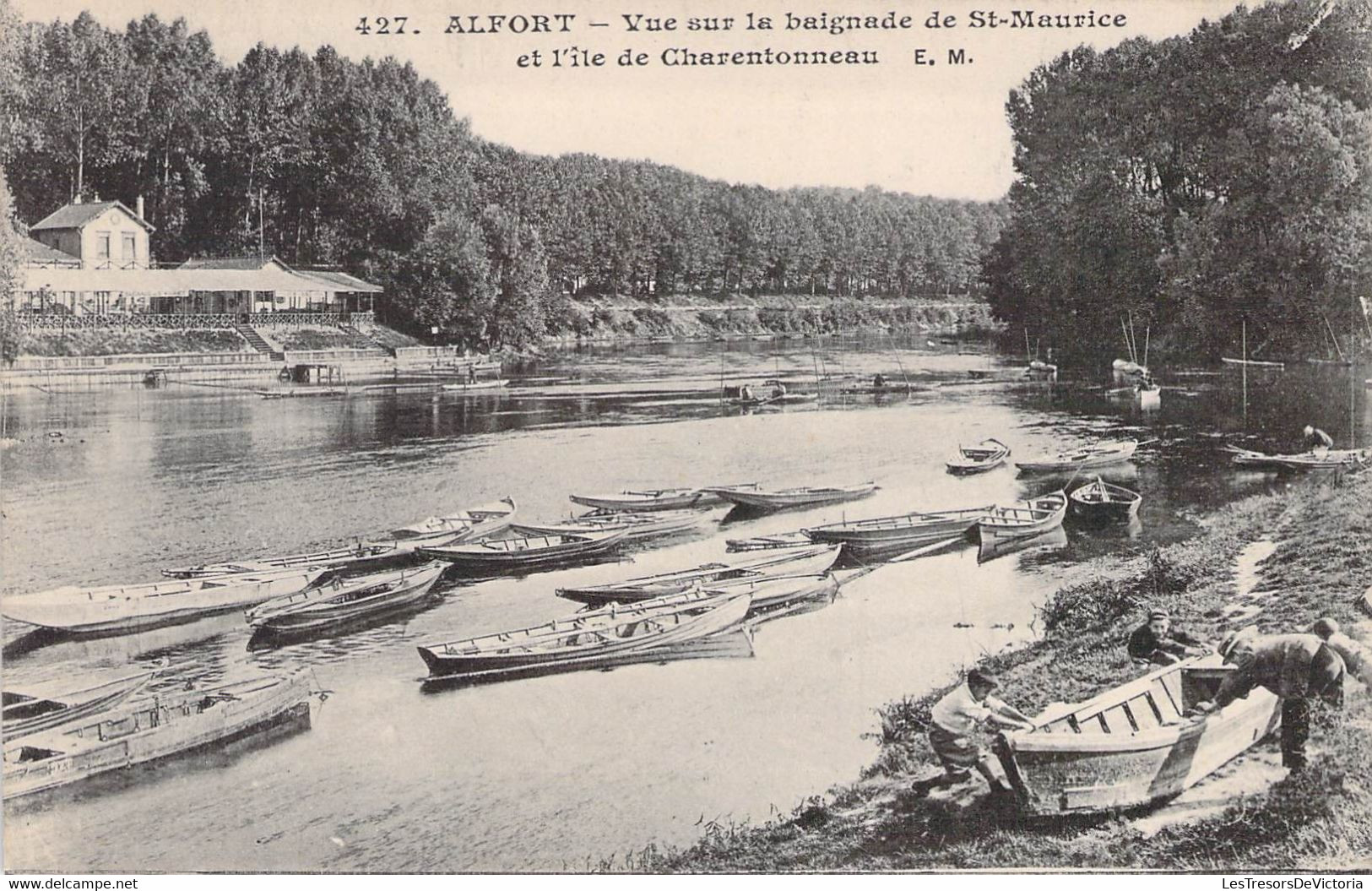 CPA - 94 - ALFORT - Vue Sur La Baignade Se St Maurice Et L'île De Charentonneau - Canoe - Barque - Malcuit PARIS - Maisons Alfort