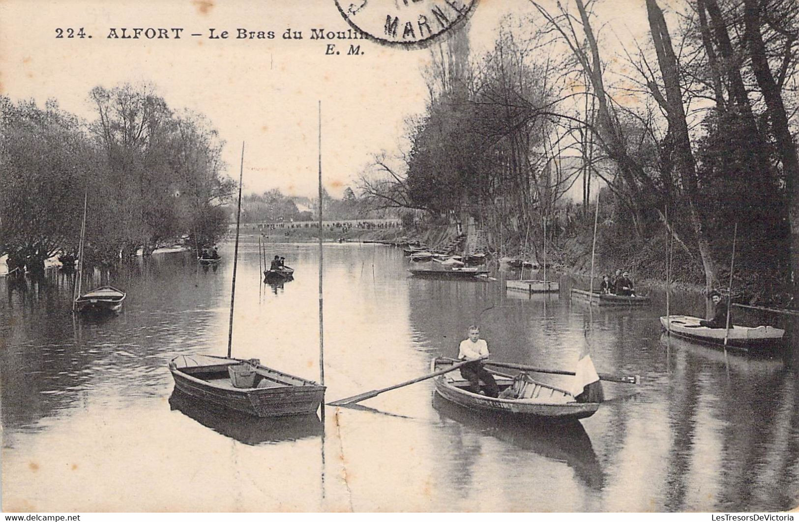 CPA - 94 - ALFORT - Le Bras Du Moulin - EM -  Barque - Animée - Oblitérée VILLENEUVE AU CHEMIN AUBE - Maisons Alfort