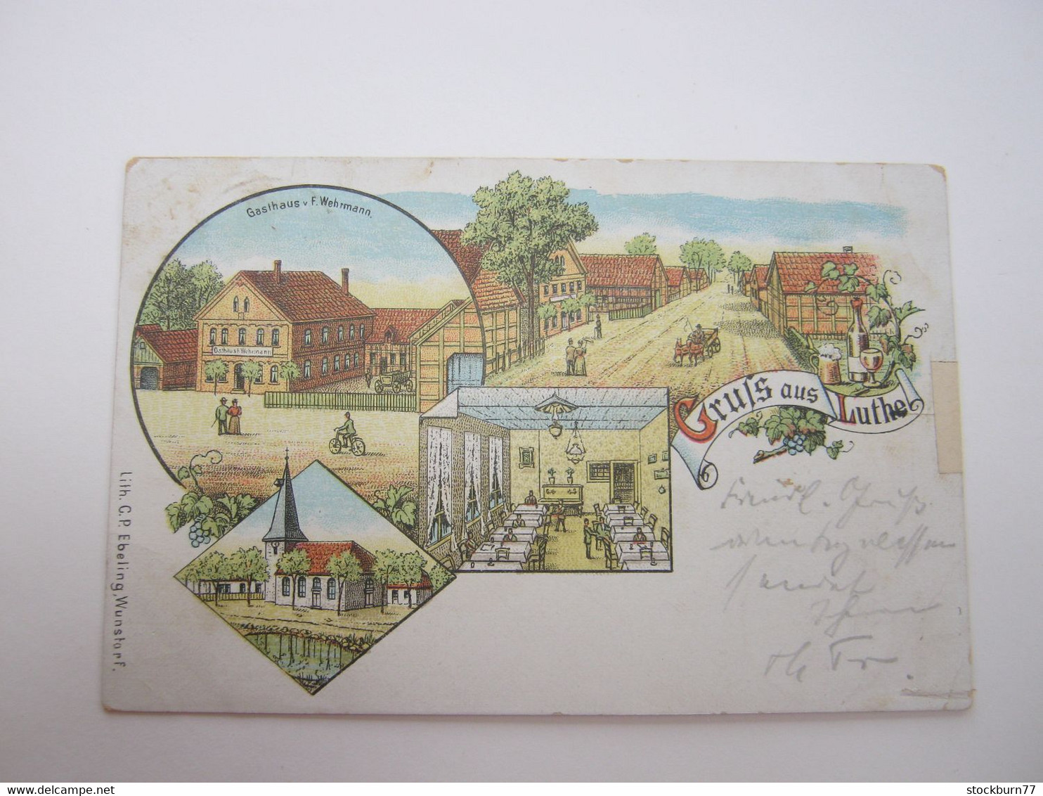 LUTTER , Wunstorf  Gasthof ,  Schöne Karte  1903 , Kleine Klebespur Rechts - Wunstorf