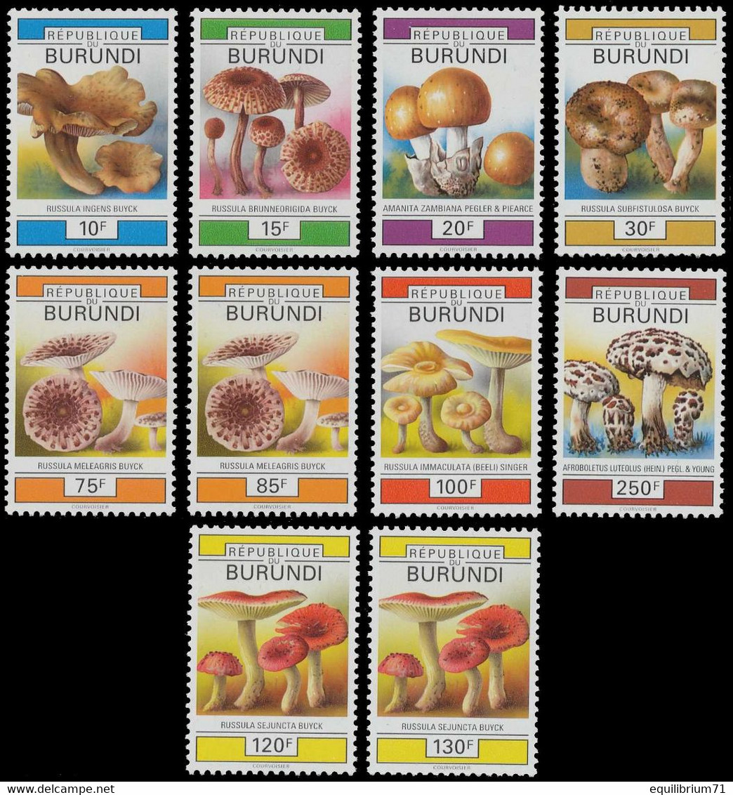 994/1003** - Champignons I / Paddestoelen I / Pilze I / Mushrooms I - BURUNDI - Unused Stamps