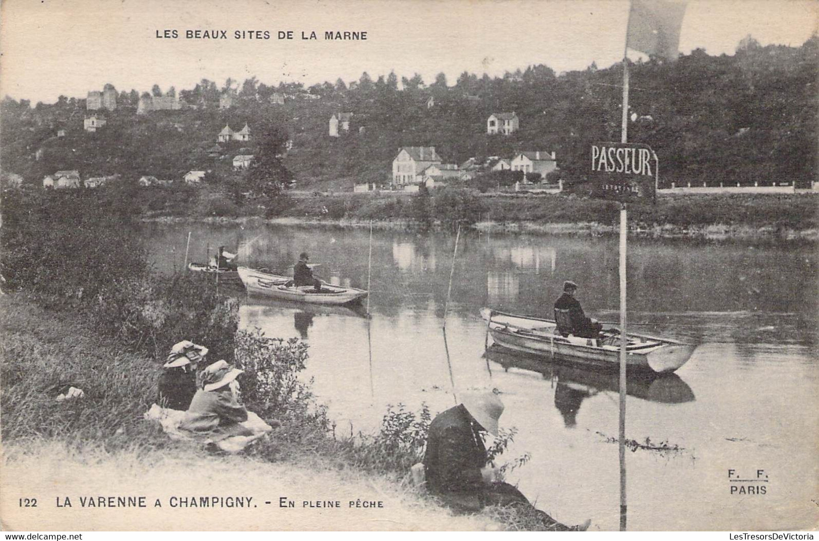 CPA - 94 - CHAMPIGNY SUR MARNE - Les Beaux Sites De La Marne - En Pleine Pêche - Barque - F Fleury PARIS - Champigny Sur Marne