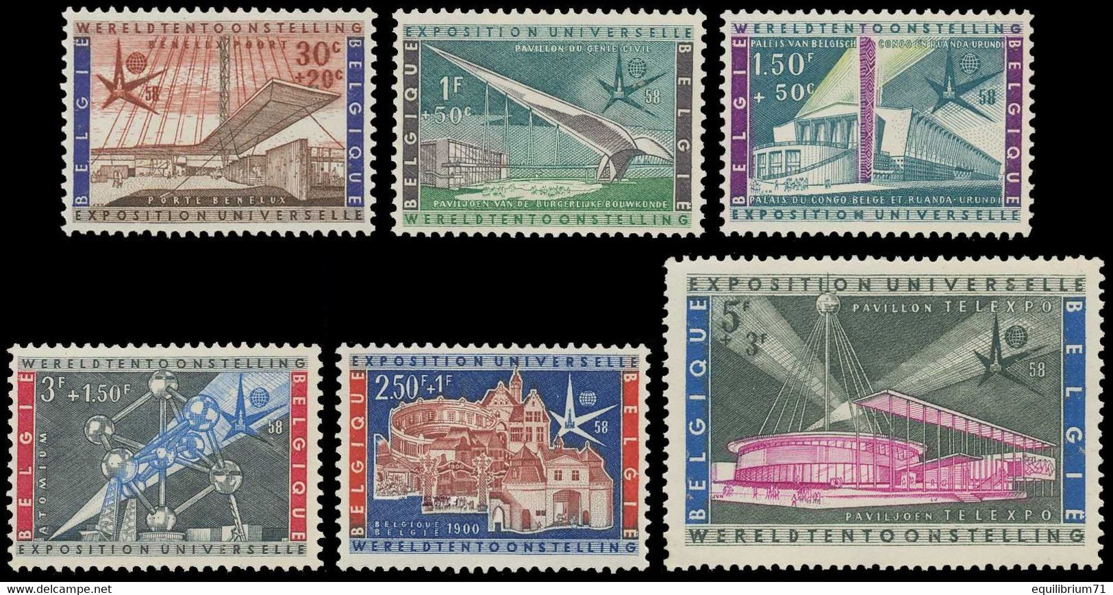 1047/1052** - Expo 58 - BELGIQUE / BELGIË / BELGIEN - 1958 – Brussel (België)