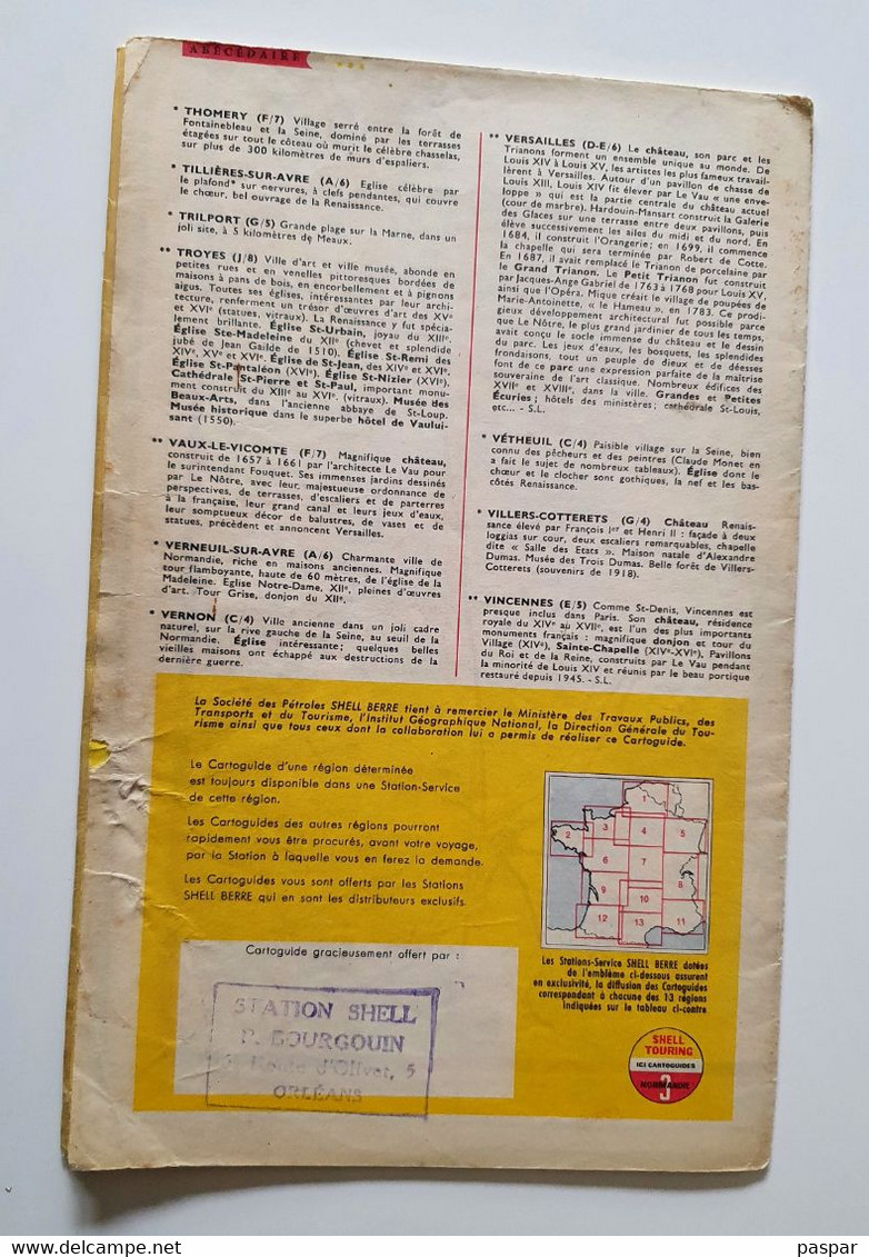 Cartoguide SHELL BERRE-FRANCE Ile De France 1958 (n°4) - Station Shel Bourgouin Orléans - Cartes Routières