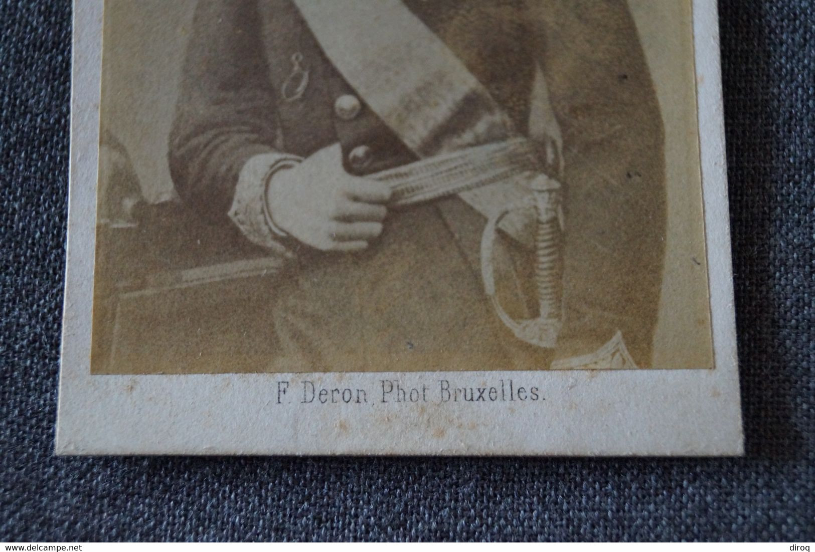 Très Ancienne Photo Carton Militaire,originale,ROI Léopold II, F. Deron Bruxelles , Originale, 10 Cm./ 6 Cm. - Anciennes (Av. 1900)
