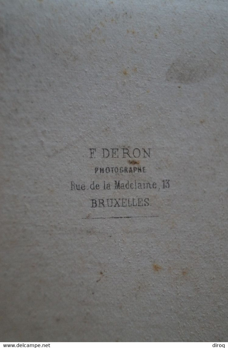 Très Ancienne Photo Carton Militaire,originale,ROI Léopold II, F. Deron Bruxelles , Originale, 10 Cm./ 6 Cm. - Old (before 1900)