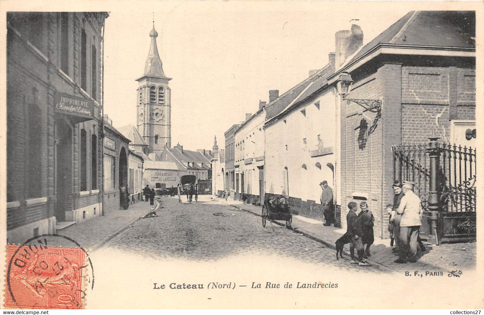 59-LE-CATEAU- LA RUE DE LANDRECIES - Le Cateau