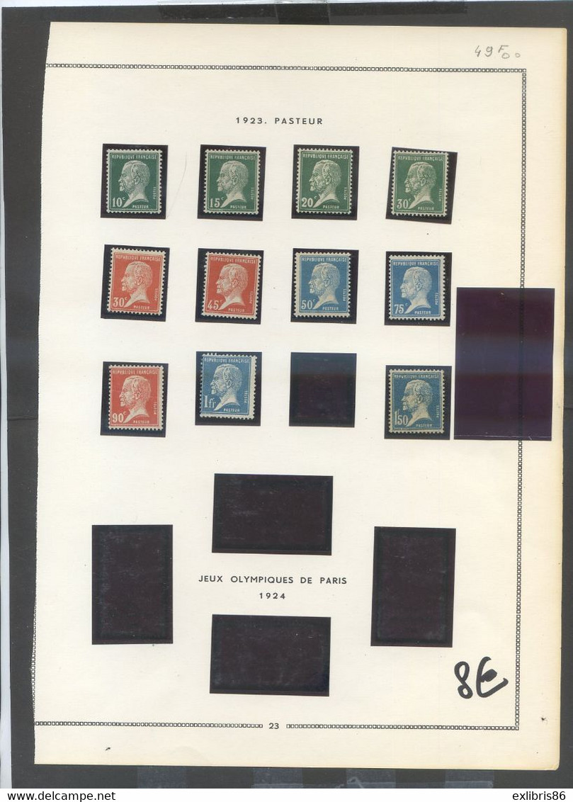 231022  TIMBRE FRANCE LOT PASTEUR ET  (OU) JO 1924 - Other & Unclassified