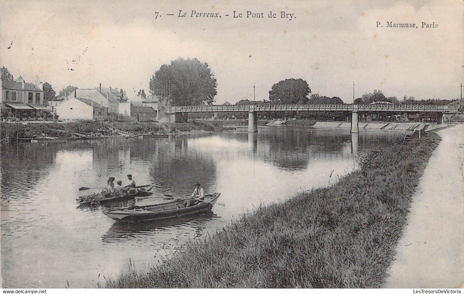 CPA - 94 - LE PEREUX - Le Pont De Bry - Promenade En Barque - P Marmuse PARIS - Animée 1904 - Le Perreux Sur Marne