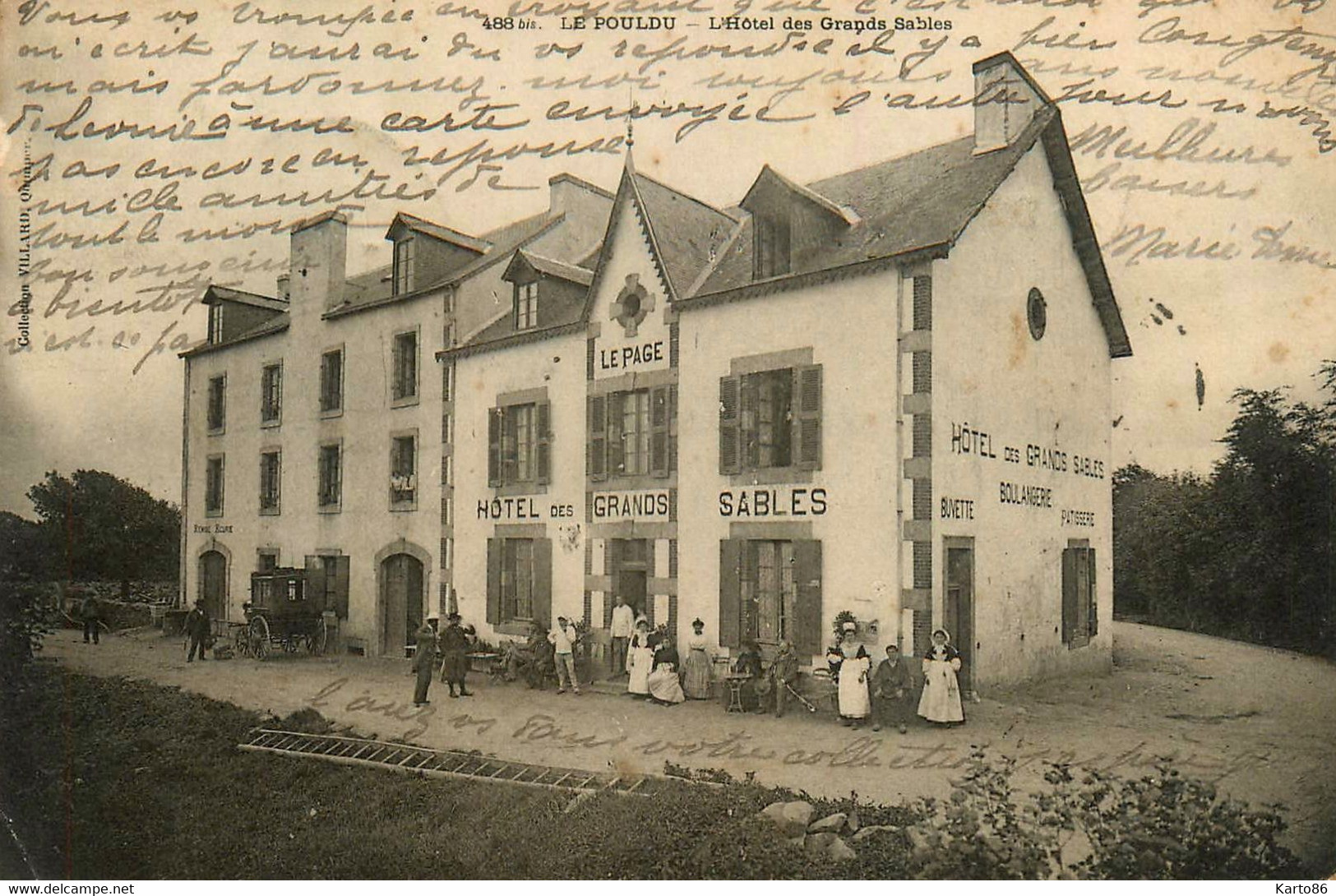 Le Pouldu , Clohars Carnoët * L'Hôtel Des Grands Sables LEPAGE * Buvette Boulangerie Pâtisserie * 1902 - Clohars-Carnoët
