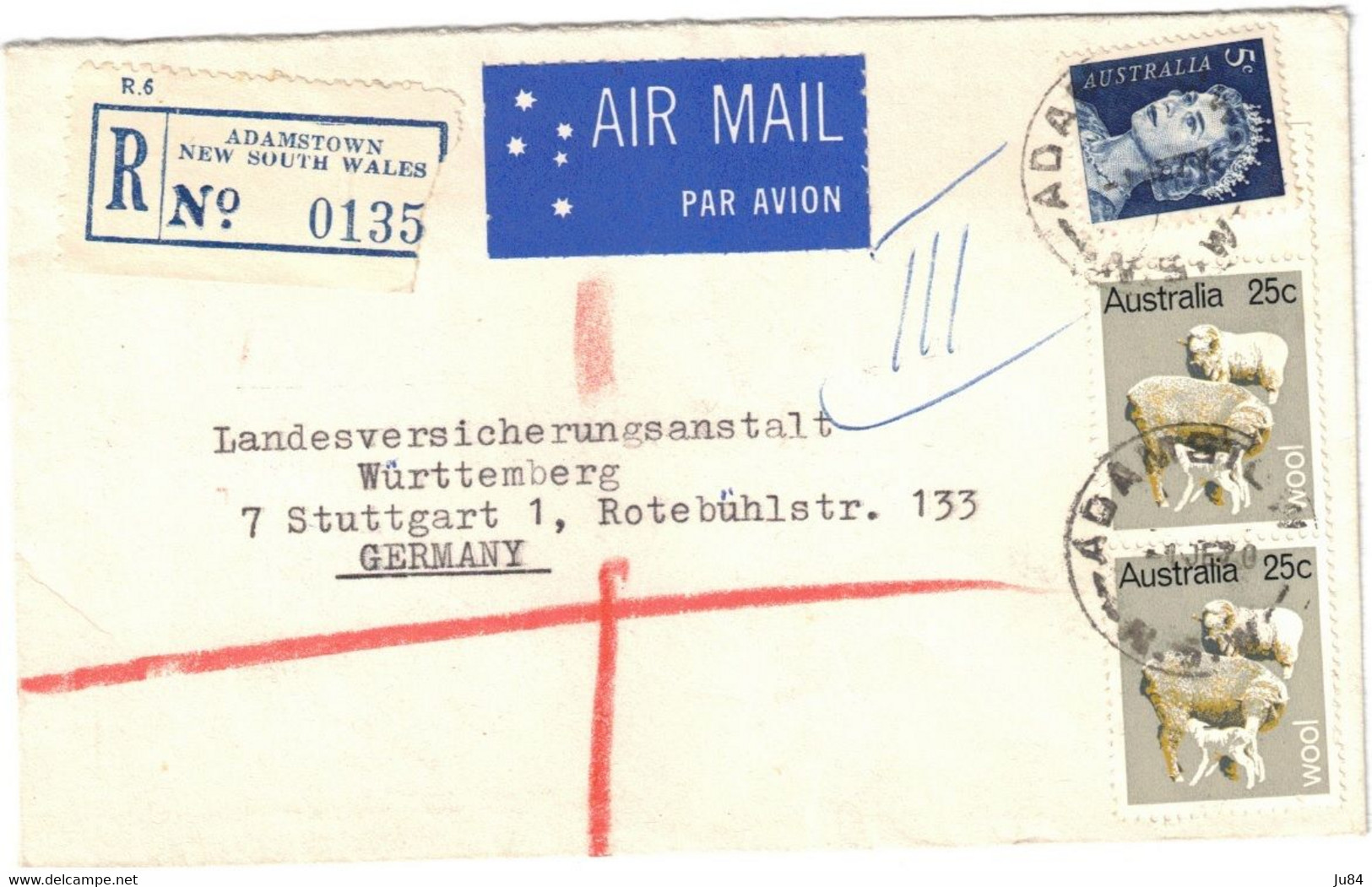 Australie - Australia - New South Wales - Adamstown - Lettre Recommandée Avion Pour L'Allemagne - 1970 - Covers & Documents