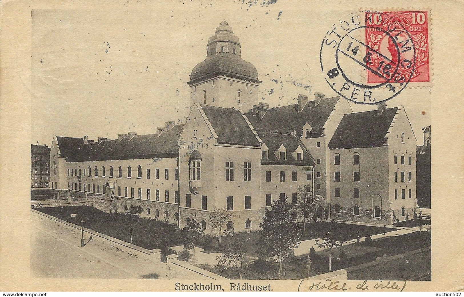 2422PR/ Sweden PC From Stockholm 1916 > POW Camp De Zeist Arrival Cancellation Legerplaats Zeist - Prisoners