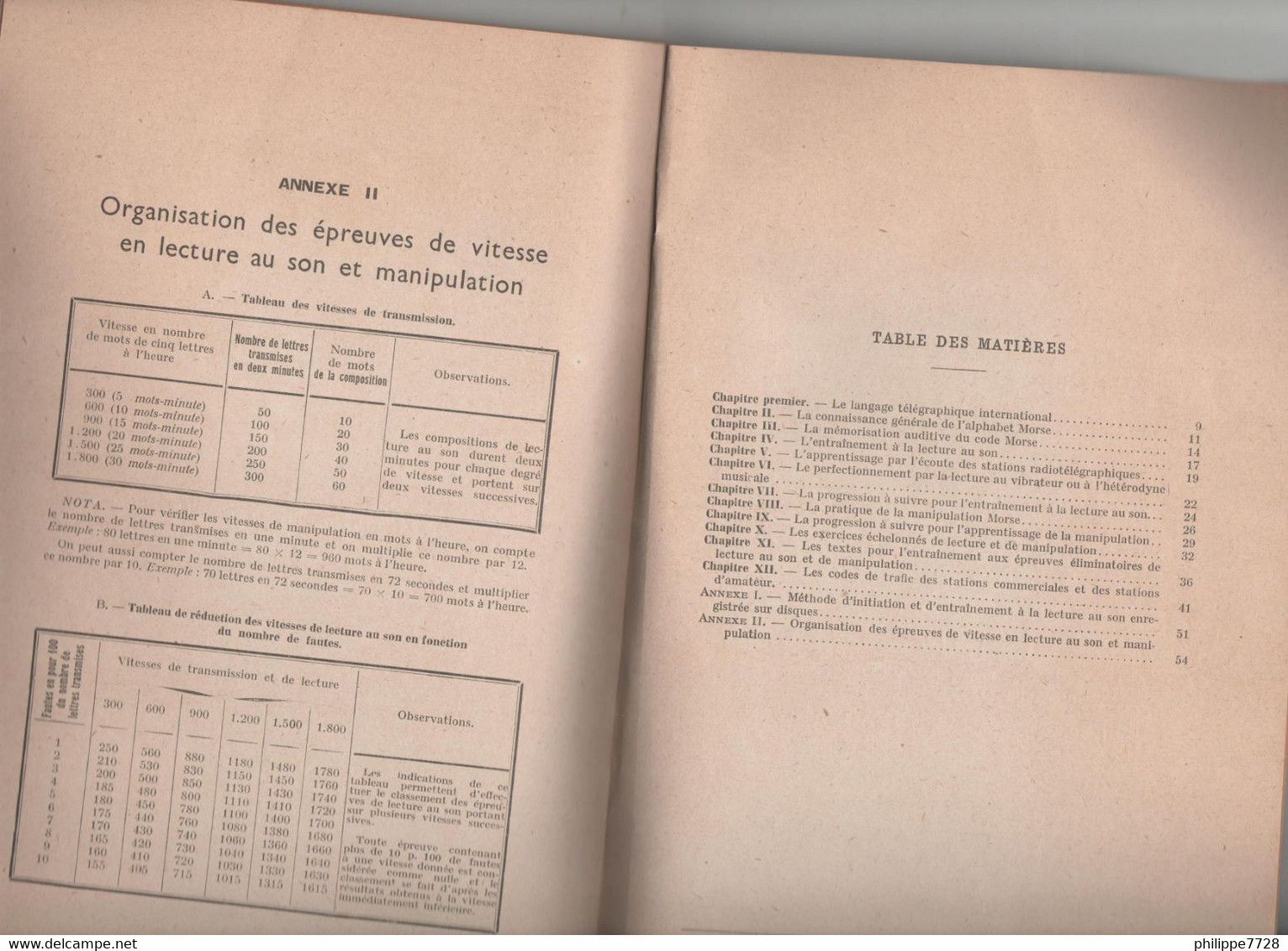 La Lecture Au Son Des Signaux Morse 1947 - Libri & Schemi