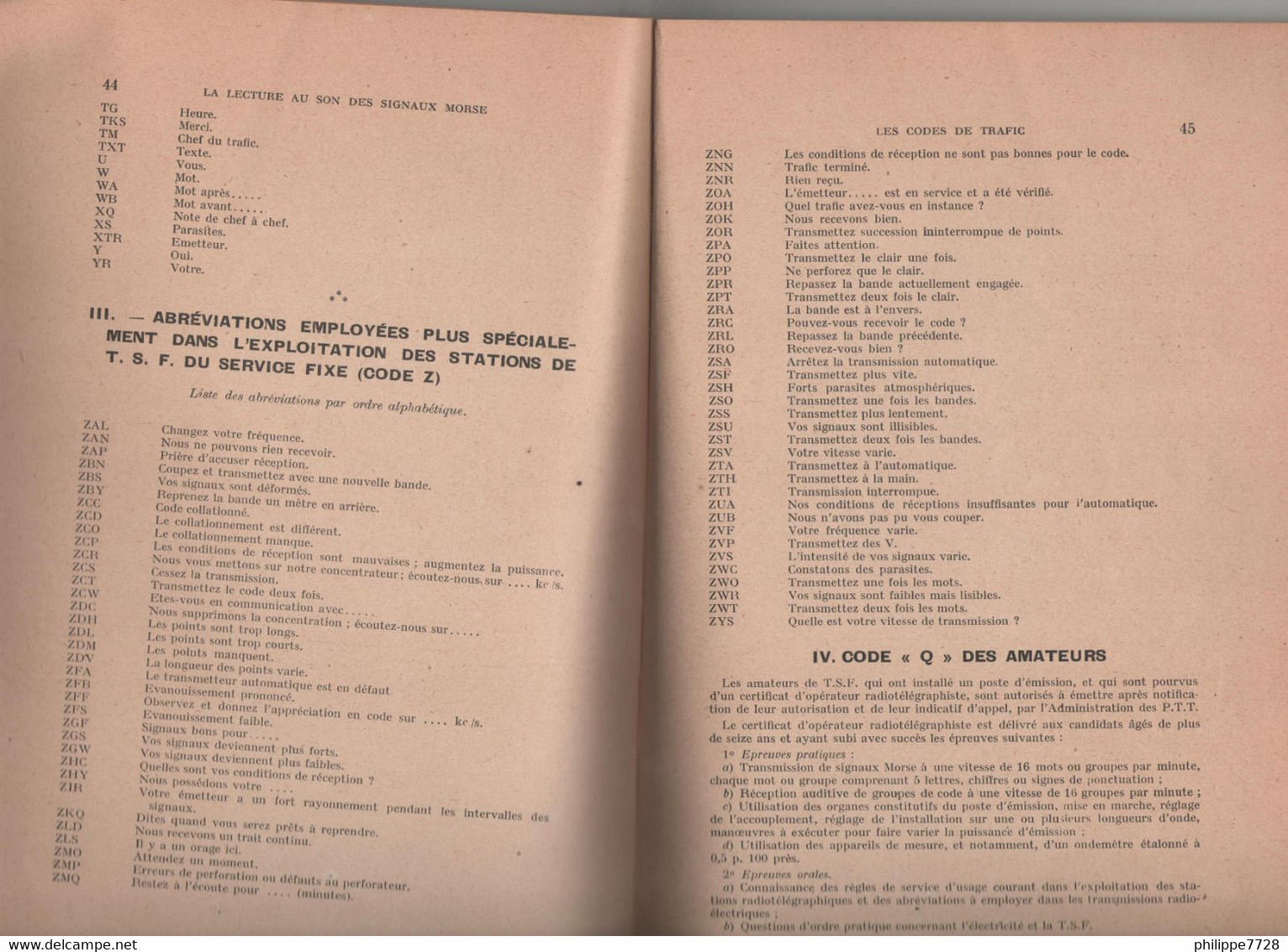 La Lecture Au Son Des Signaux Morse 1947 - Libros Y Esbozos