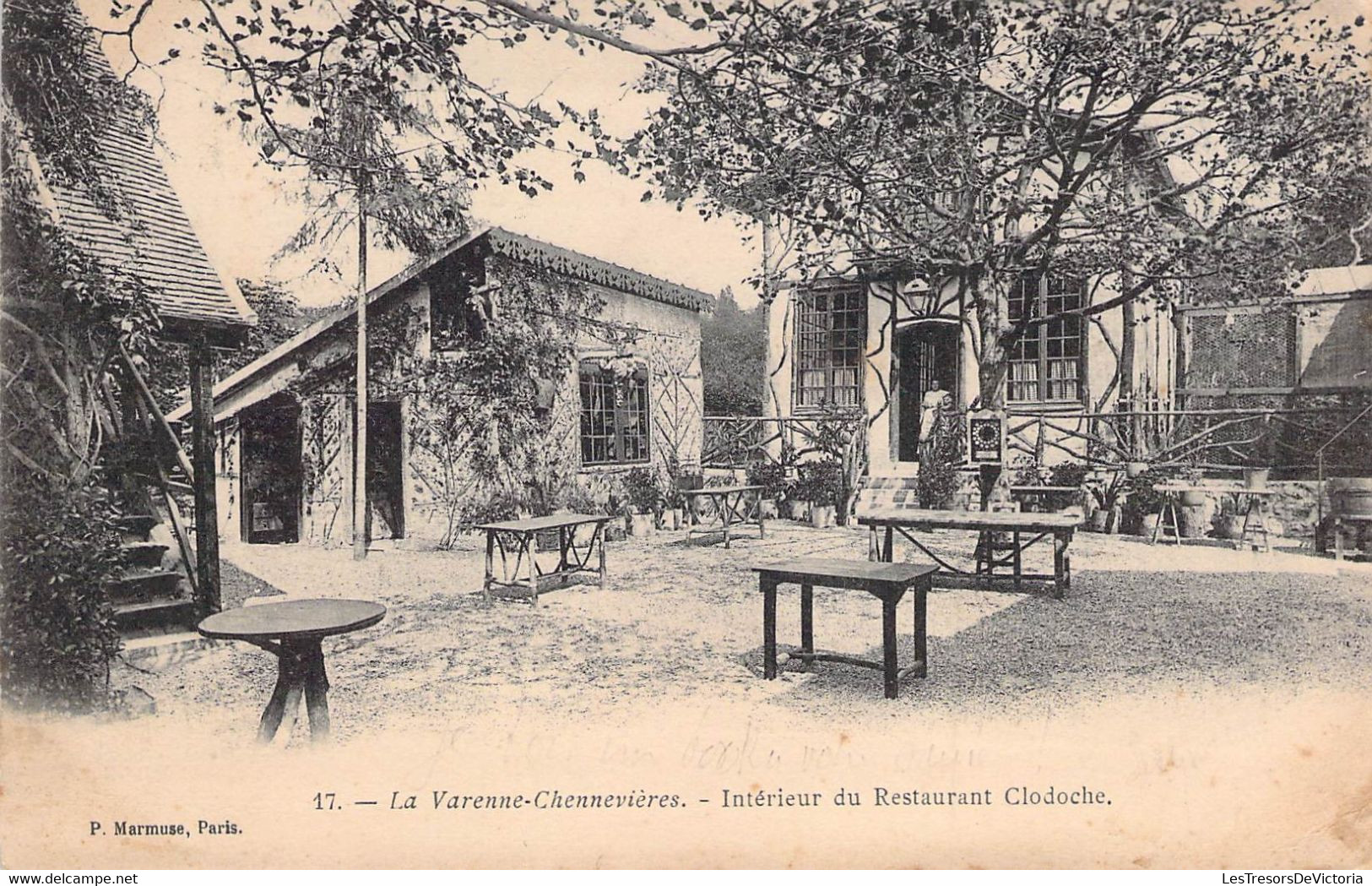 CPA - 94 - LA VARENNE CHENNEVIERES - Intérieur Du Restaurant Clodoche - Dos Non Divisé - Otros & Sin Clasificación