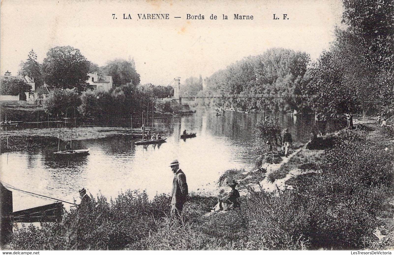 CPA - 94 - LA VARENNE - Bords De La Marne - Pêcheur - L.F. - Autres & Non Classés