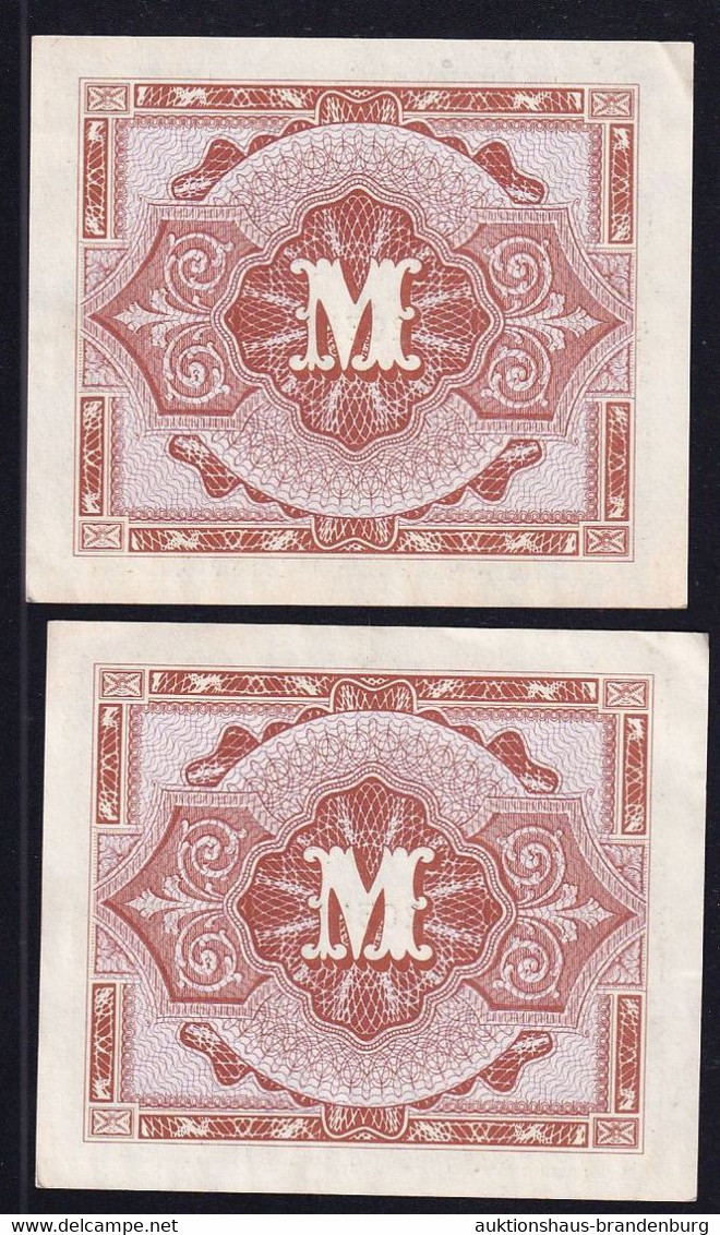 2x ½ Mark 1944 Mit Laufender KN - Alliierte Militärbehörde AMB (AMB-1a) - 1/2 Mark