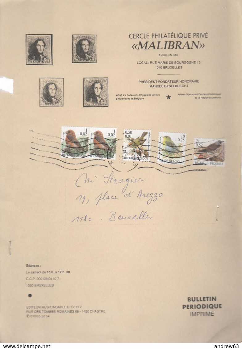 BELGIO - BELGIE - BELGIQUE - 2002 - 2 X 1F Bec-croisé Des Sapins + 0,50F Roitelet Huppé + 10F Fluiter +21F Grive Litorne - Covers & Documents