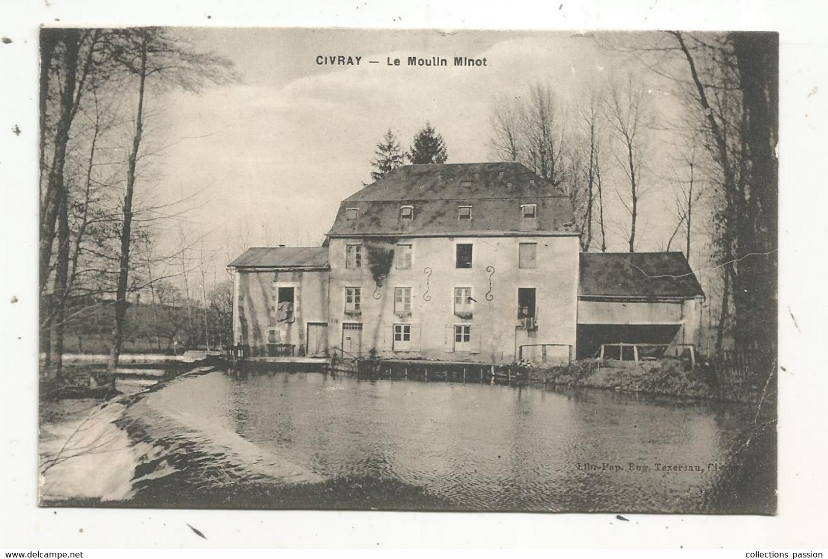 Cp, 86, CIVRAY , Le Moulin MINOT , écrite 1919 - Civray