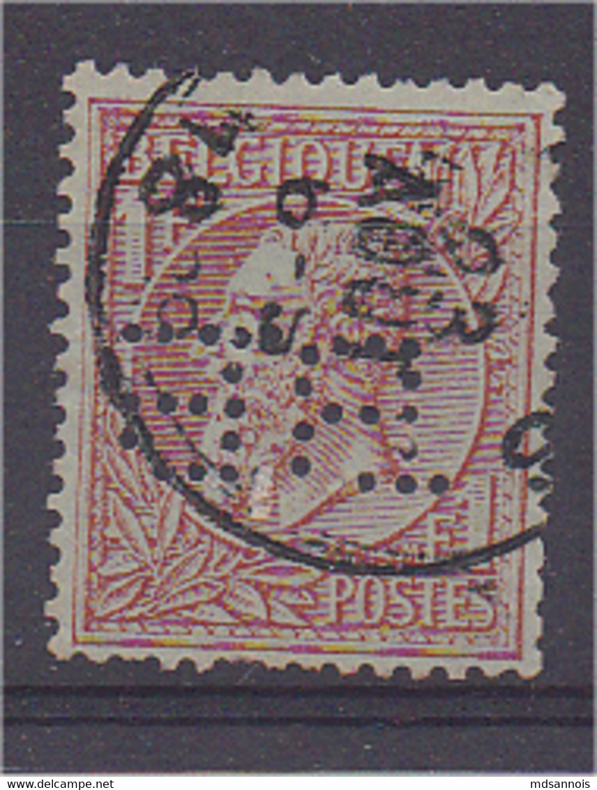 Belgique N°51 1F Rouge-brun Perforé - 1863-09