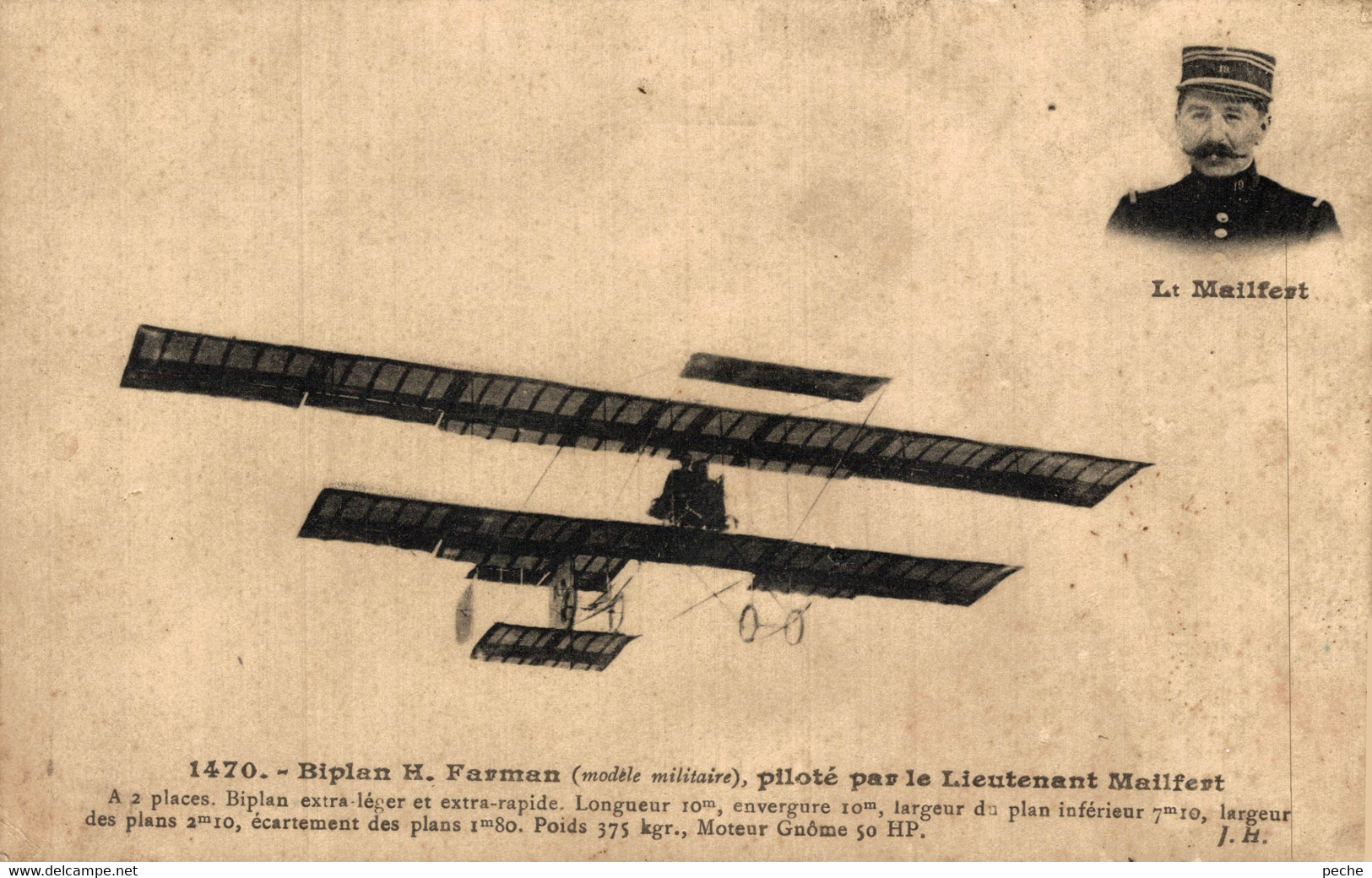 N°97341bis -cpa Biplan Farman Piloté Par Malifert - Aviateurs