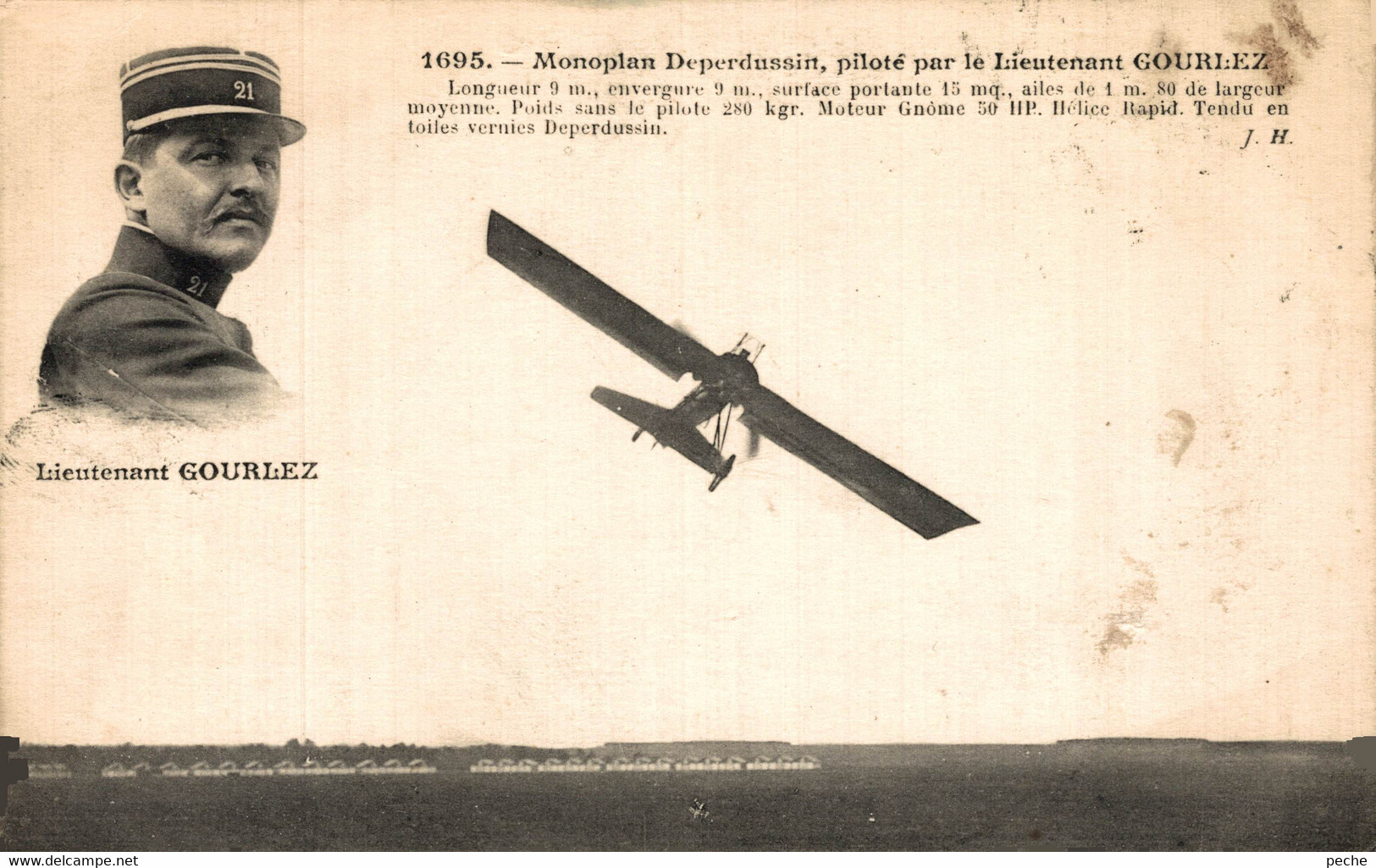 N°97349bis -cpa Monoplan Deperdussin Piloté Par Gourlez - Aviateurs