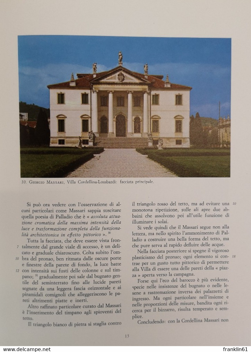 Villa Cordellina Lombardi Di Montecchio Maggiore. - Architectuur