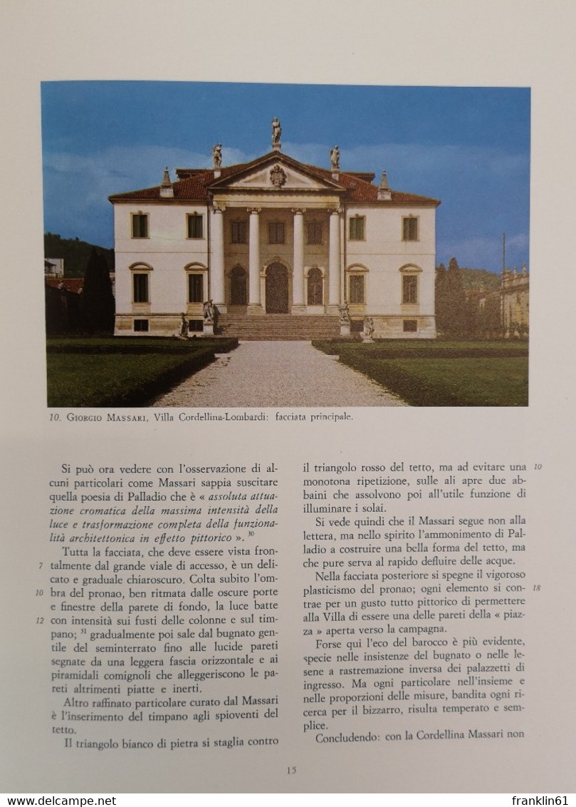 Villa Cordellina Lombardi Di Montecchio Maggiore. - Architecture