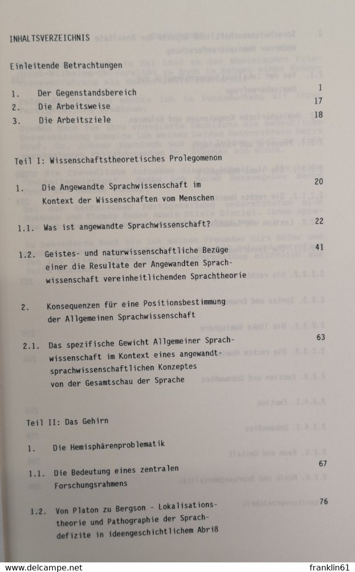 Sprache Und Gehirn. Darstellung Und Untersuchung Der Linguistischen Aspekte Des Verhältnisses Von Sprache Und - Gezondheid & Medicijnen