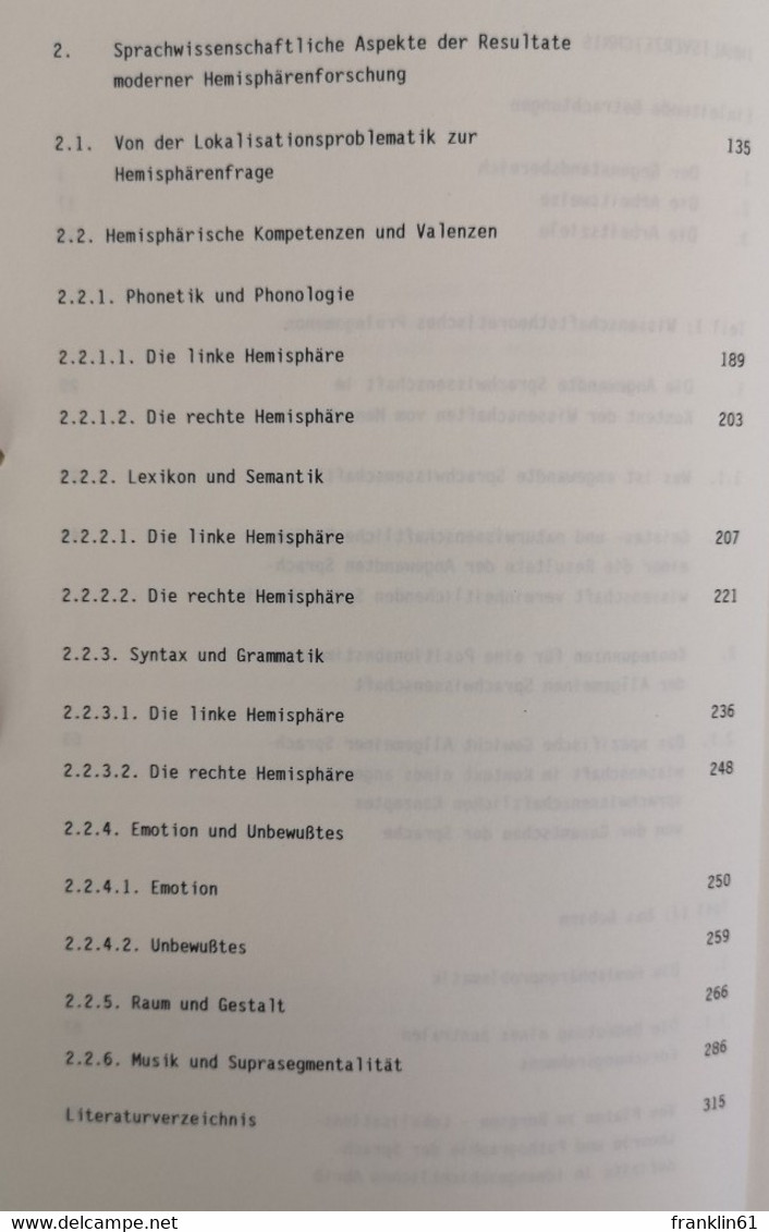 Sprache Und Gehirn. Darstellung Und Untersuchung Der Linguistischen Aspekte Des Verhältnisses Von Sprache Und - Health & Medecine