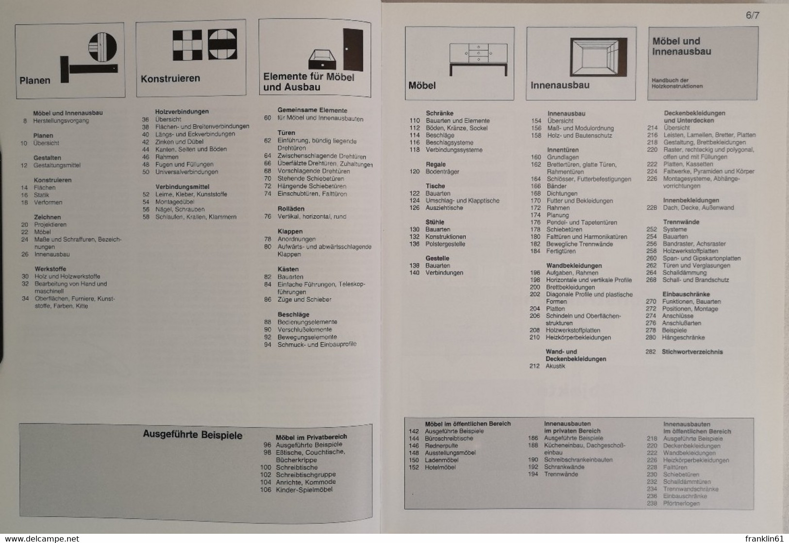 Möbel Und Innenausbau. Handbuch Der Holzkonstruktionen. - Bricolage