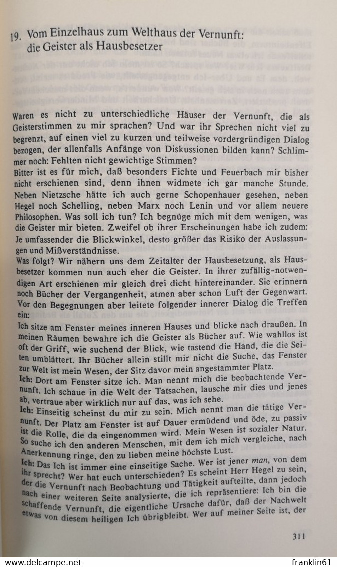 Häuser Der Vernunft. Meine Gespräche Mit Philosophischen Denkern Des Abendlandes. - Filosofía