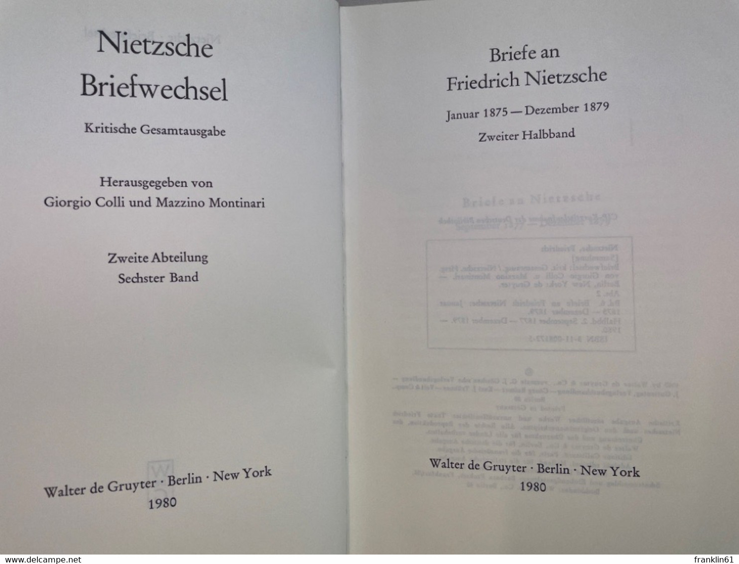 Nietzsche: Kritische Gesamtausgabe. II. Abteilung, Band 6-2. - Philosophy