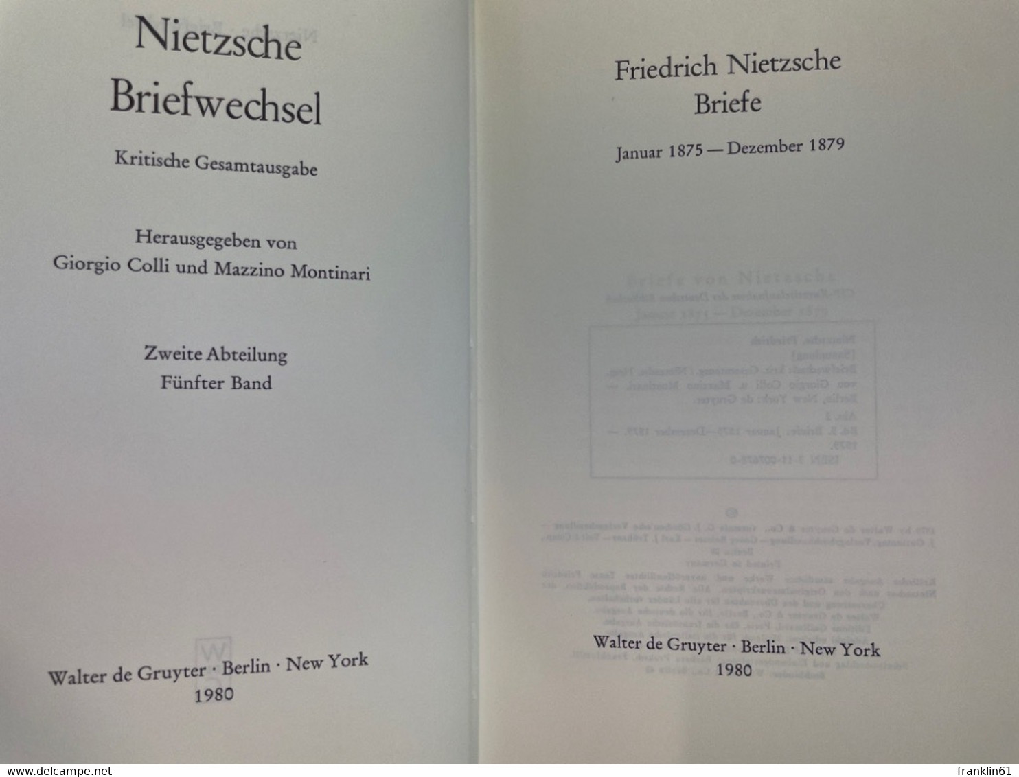 Nietzsche: Kritische Gesamtausgabe. II. Abteilung, Band 5. - Filosofie