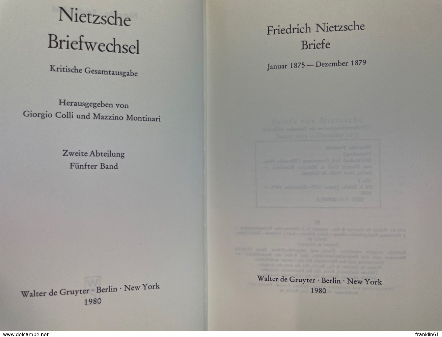 Nietzsche: Kritische Gesamtausgabe. II. Abteilung, Band 5. - Philosophy