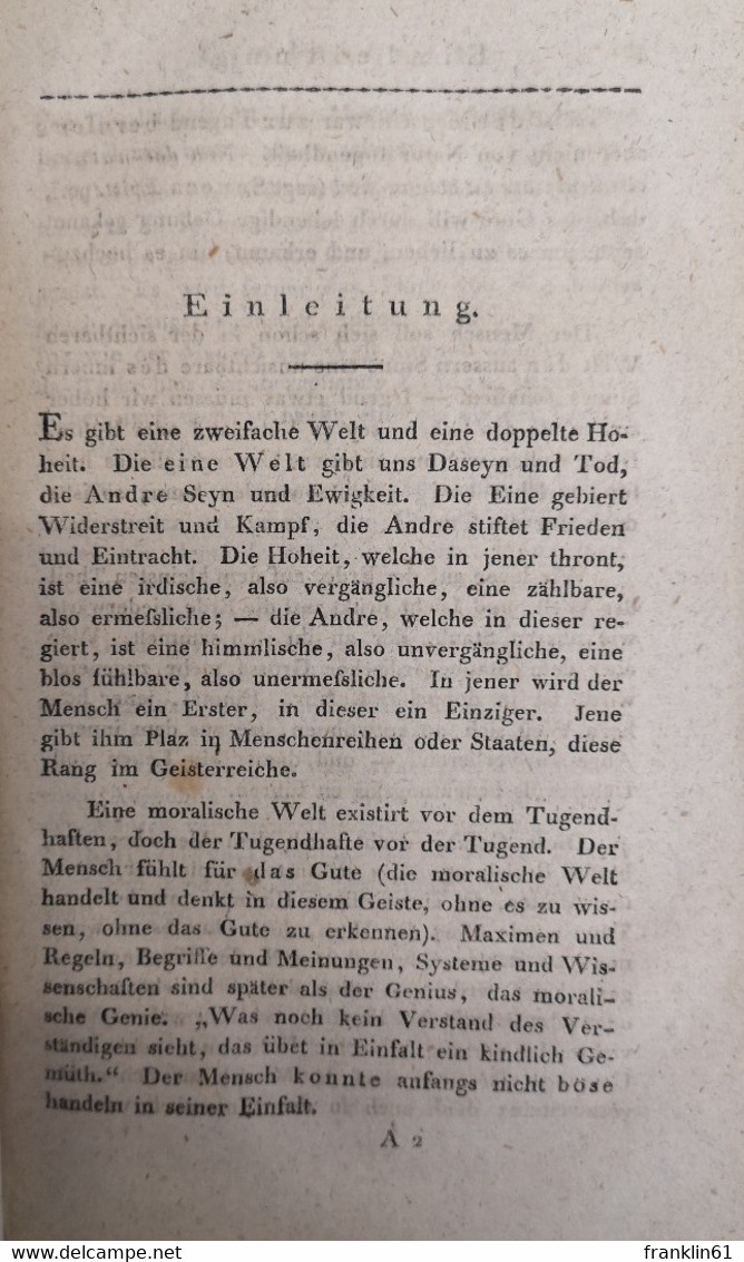 Friedrich August Carus Nachgelassene Werke. Siebenter Theil. Moralphilosophie Und Religionsphillosophie. - Philosophie