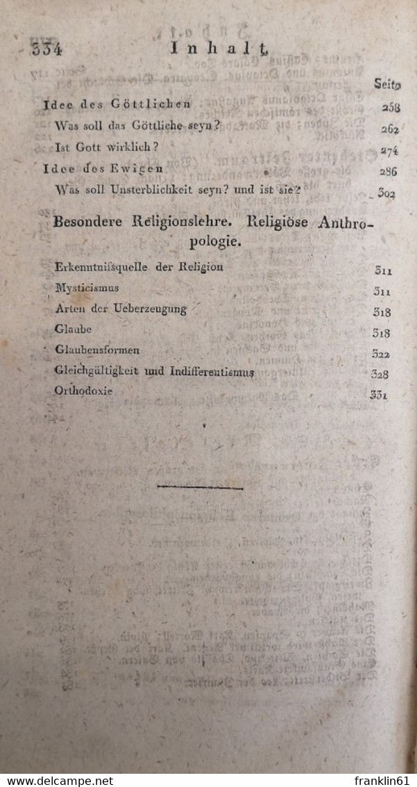 Friedrich August Carus Nachgelassene Werke. Siebenter Theil. Moralphilosophie und Religionsphillosophie.