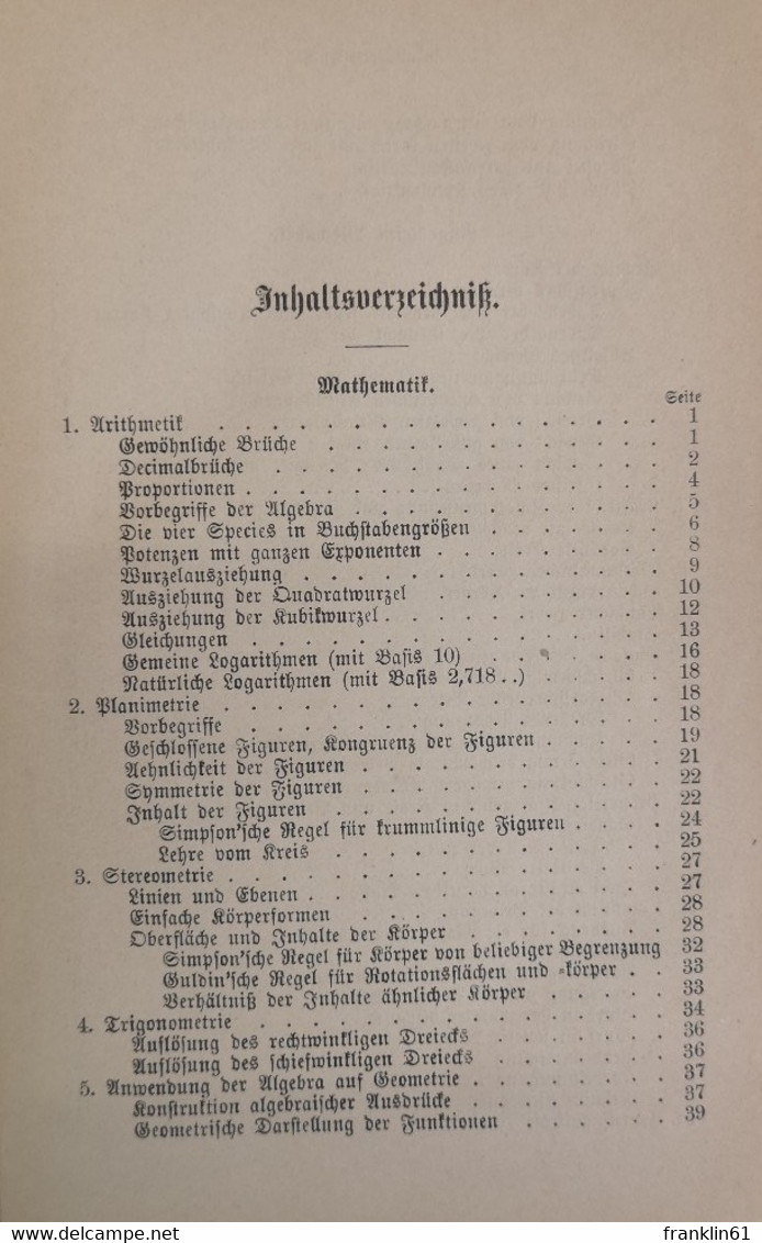 Bernoullis Vademecum Des Mechanikers Oder Praktisches Handbuch Für Mechaniker, - Techniek